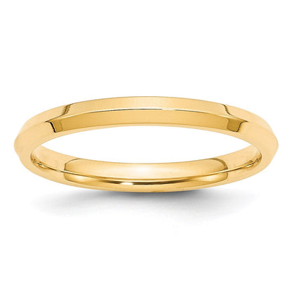 14k Yellow Gold 2.5mm Knife Edge Comfort Fit Wedding Band Ring