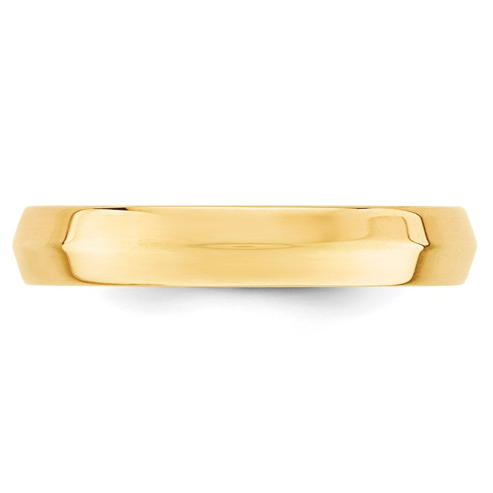 14k Yellow Gold 4mm Knife Edge Comfort Fit Wedding Band Ring