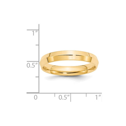 14k Yellow Gold 4mm Knife Edge Comfort Fit Wedding Band Ring