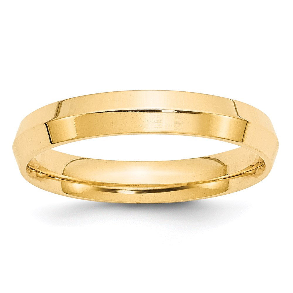 14k Yellow Gold 4mm Knife Edge Comfort Fit Wedding Band Ring