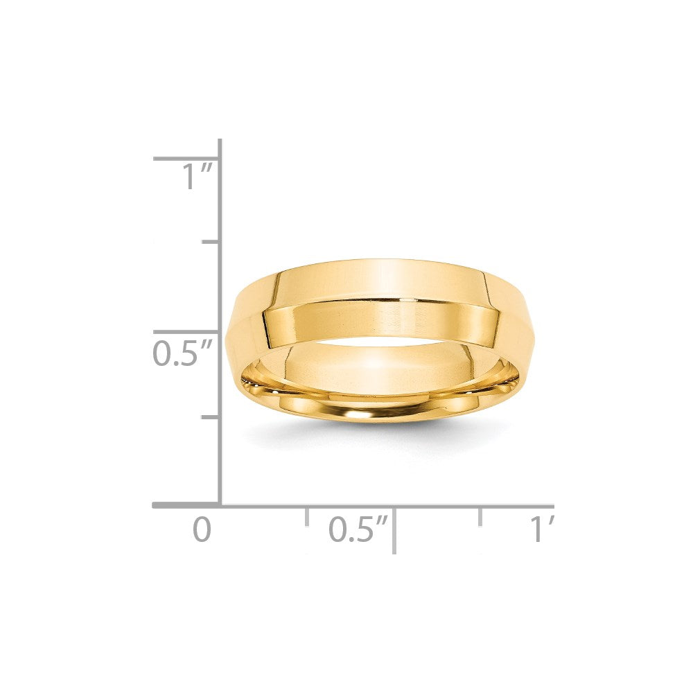 Solid 18K Yellow Gold 6mm Knife Edge Comfort Fit Men's/Women's Wedding Band Ring Size 10