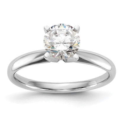14k White Gold 1/2 Ct. Round VS/SI GH Lab Grown Diamond Solitaire Lightweight Comfort Fit 4 Prong Ring