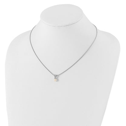 Fashion Kelly Waters Rhodium Plated White Simulated Pearl Cz Necklace