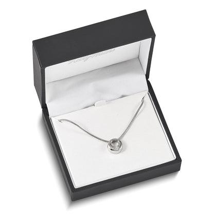 Fashion Kelly Waters Silver Tone Rhodium Plated Open Circle Cz Necklace