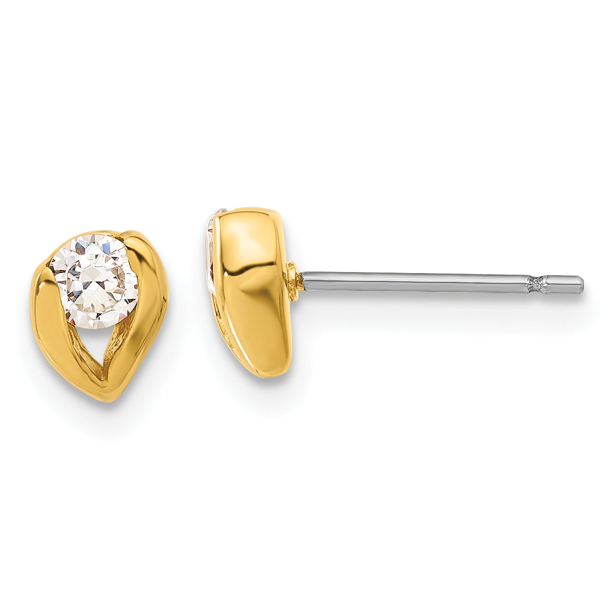 Fashion Gold Plated Kelly Waters Cz Post Earrings