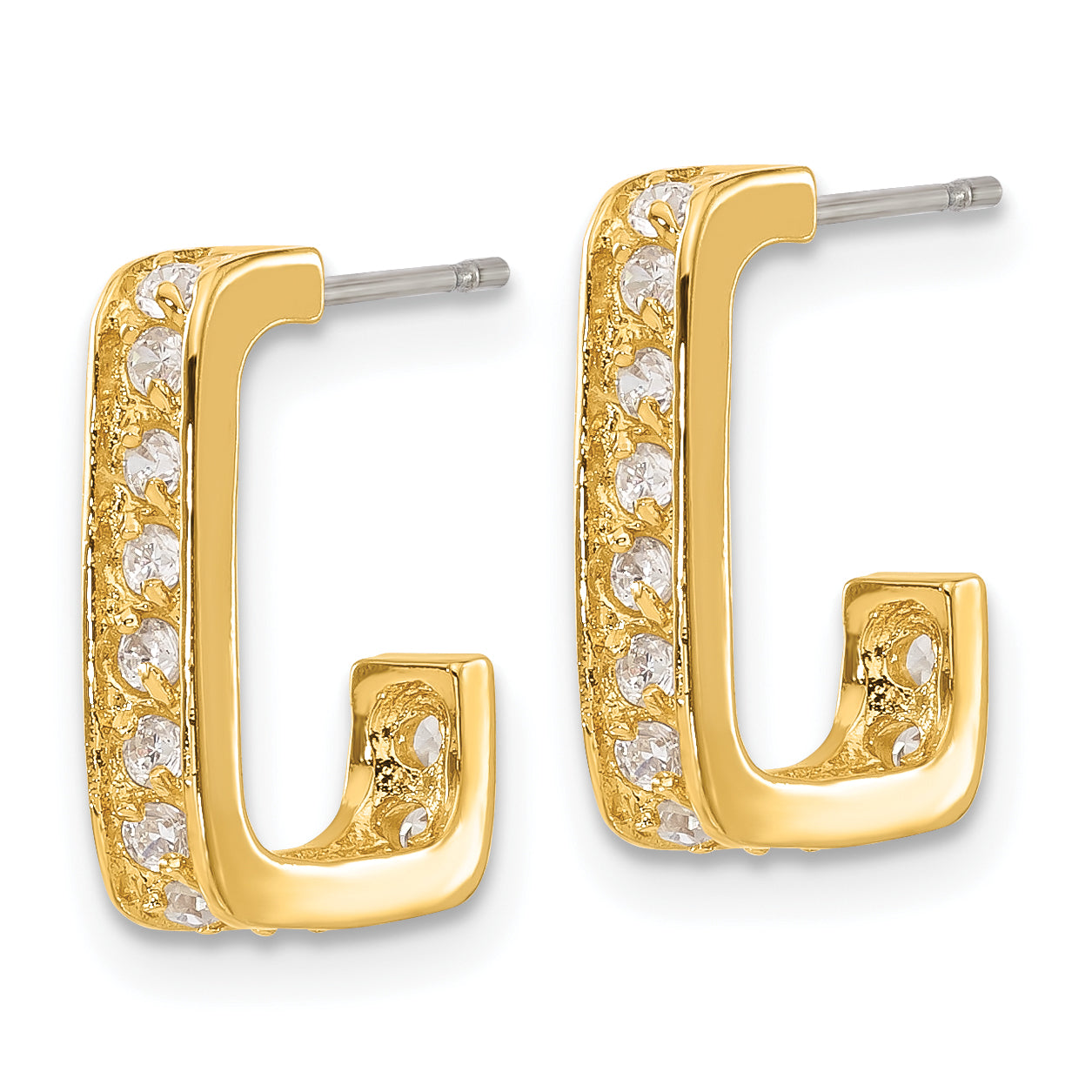 Fashion Gold Plated Kelly Waters Square Hoop Cz Earrings