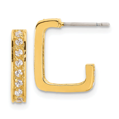 Fashion Gold Plated Kelly Waters Square Hoop Cz Earrings