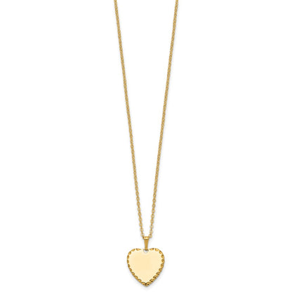 Fashion Kelly Waters Gold Plated Polished Engraveable Heart Disc 18 Inch Necklace