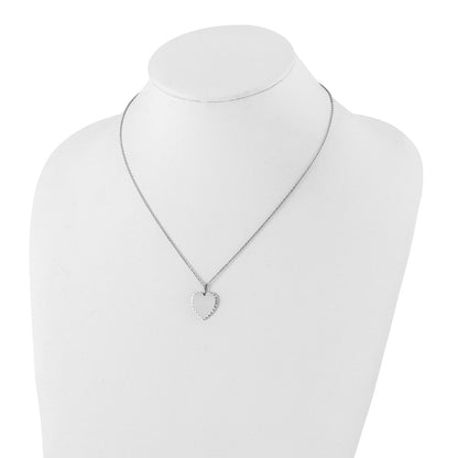 Fashion Kelly Waters Rhodium Plated Polished Engraveable Heart Disc 18 Inch Necklace