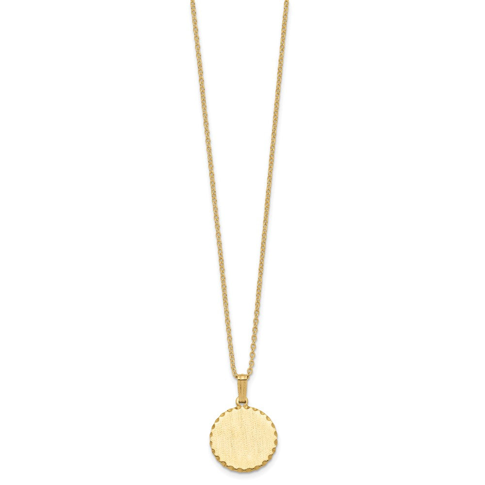Fashion Kelly Waters Gold Plated Medium Satin Round Engraveable Disc 18 In Necklace
