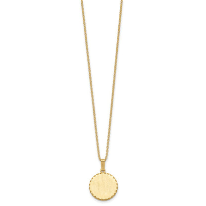 Fashion Kelly Waters Gold Plated Medium Satin Round Engraveable Disc 18 In Necklace