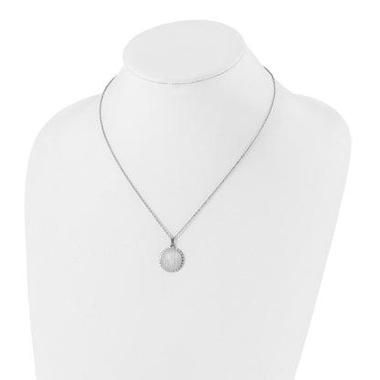 Fashion Kelly Waters Rhodium Plated Satin Round Engraveable Disc 18 Inch Necklace