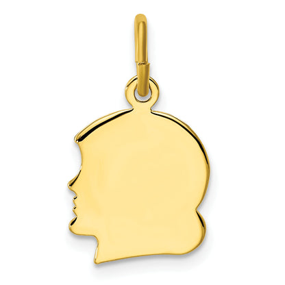 Fashion Kelly Waters Gold Plated Small Engraveable Girl Head Charm