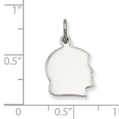 Fashion Kelly Waters Rhodium Plated Small Engraveable Girl Head Charm