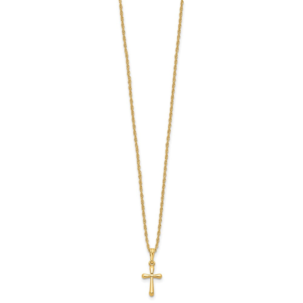 Fashion Kelly Waters Gold Plated Small Polished Rounded Cross 18 Inch Necklace