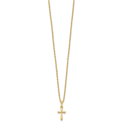 Fashion Kelly Waters Gold Plated Small Polished Rounded Cross 18 Inch Necklace