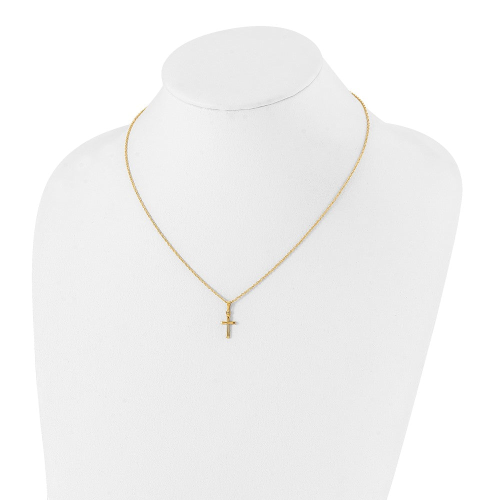 Fashion Kelly Waters Gold Plated Small Polished Rounded Cross 18 Inch Necklace