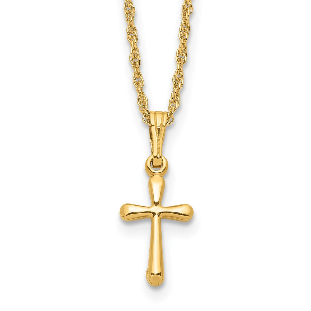 Fashion Kelly Waters Gold Plated Small Polished Rounded Cross 18 Inch Necklace