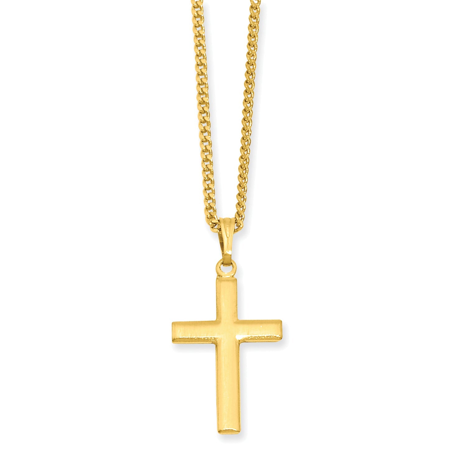 Fashion Kelly Waters Gold Plated Medium Polished Cross 18 Inch Necklace