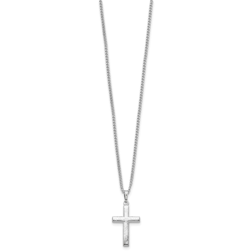 Fashion Kelly Waters Rhodium Plated Medium Polished Cross 18 Inch Necklace