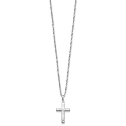 Fashion Kelly Waters Rhodium Plated Medium Polished Cross 18 Inch Necklace