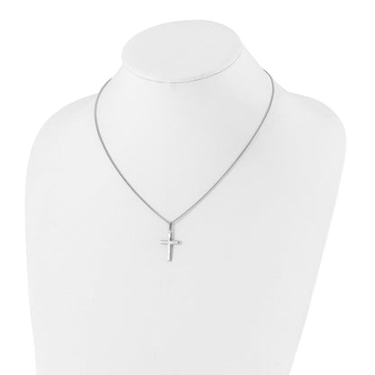 Fashion Kelly Waters Rhodium Plated Medium Polished Cross 18 Inch Necklace