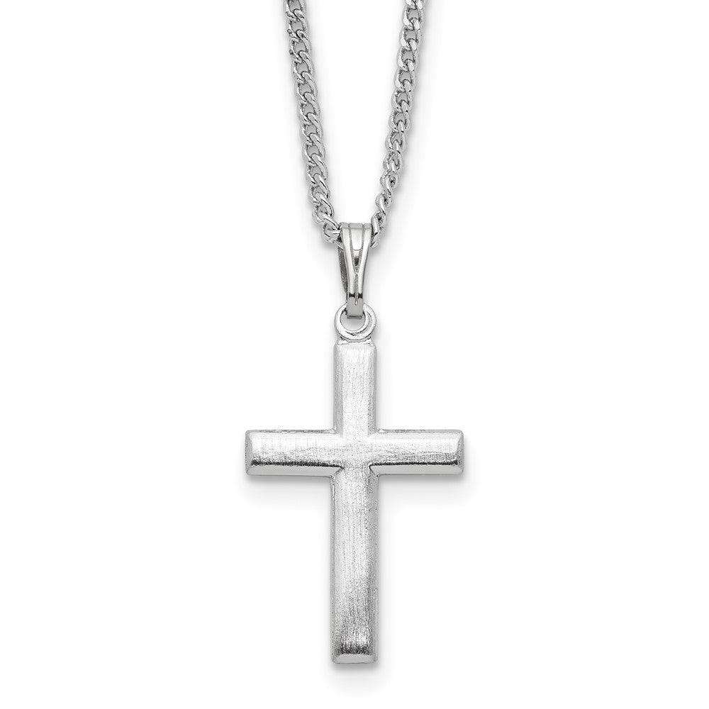 Fashion Kelly Waters Rhodium Plated Medium Polished Cross 18 Inch Necklace