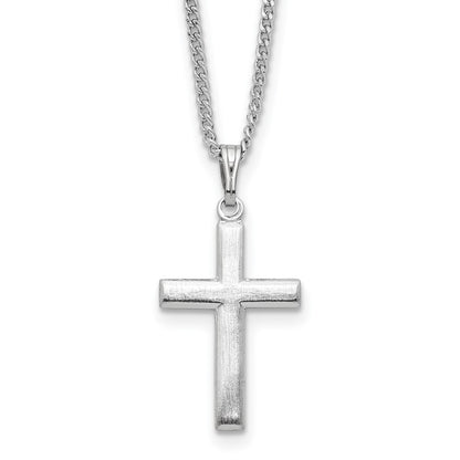 Fashion Kelly Waters Rhodium Plated Medium Polished Cross 18 Inch Necklace