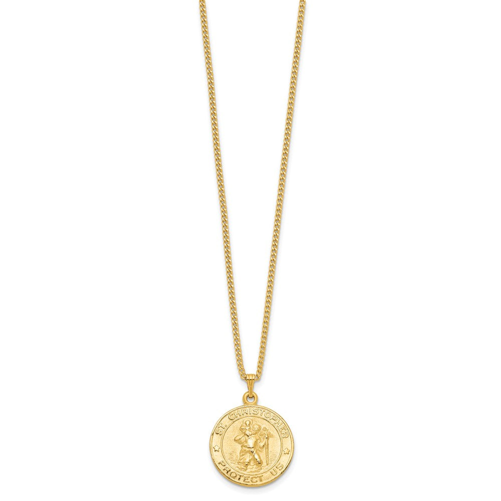 Fashion Kelly Waters Gold Plated St. Christopher Medal 24 Inch Necklace