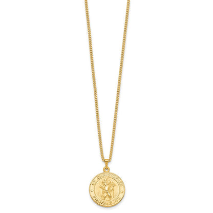 Fashion Kelly Waters Gold Plated St. Christopher Medal 24 Inch Necklace