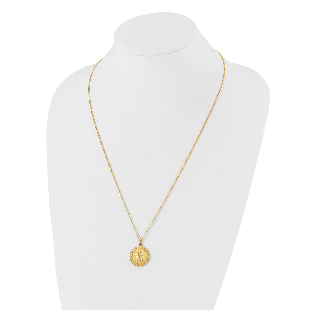 Fashion Kelly Waters Gold Plated St. Christopher Medal 24 Inch Necklace