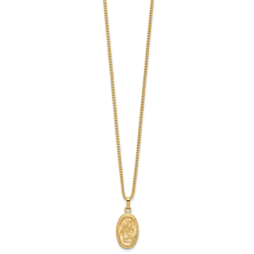 Fashion Kelly Waters Gold Plated Oval St. Christopher Medal 18 Inch Necklace