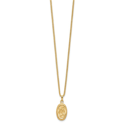 Fashion Kelly Waters Gold Plated Oval St. Christopher Medal 18 Inch Necklace
