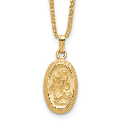Fashion Kelly Waters Gold Plated Oval St. Christopher Medal 18 Inch Necklace