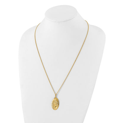 Fashion Kelly Waters Gold Plated Large Oval St. Christopher Medal 24 Inch Necklace