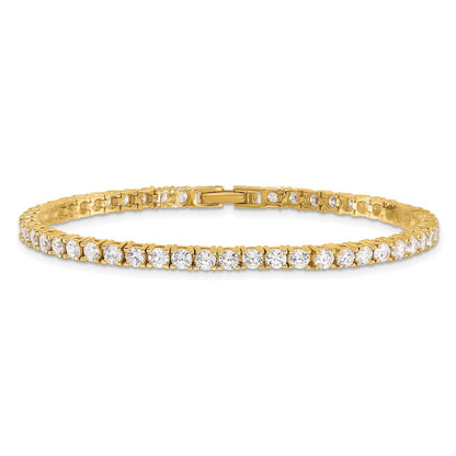 Fashion Kelly Waters Gold Plated Prong Set Cz 7.25 Inch Tennis Bracelet