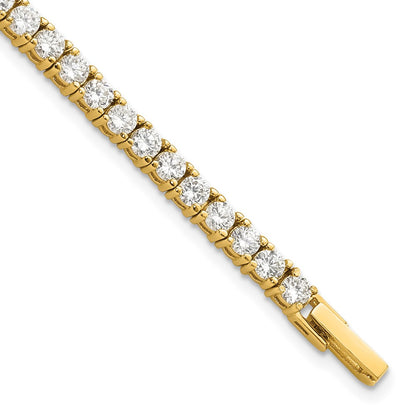 Fashion Kelly Waters Gold Plated Prong Set Cz 7.25 Inch Tennis Bracelet