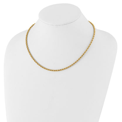 Fashion Kelly Waters Gold Plated 3mm Diamond Cut French Rope 18 Inch Chain Necklace