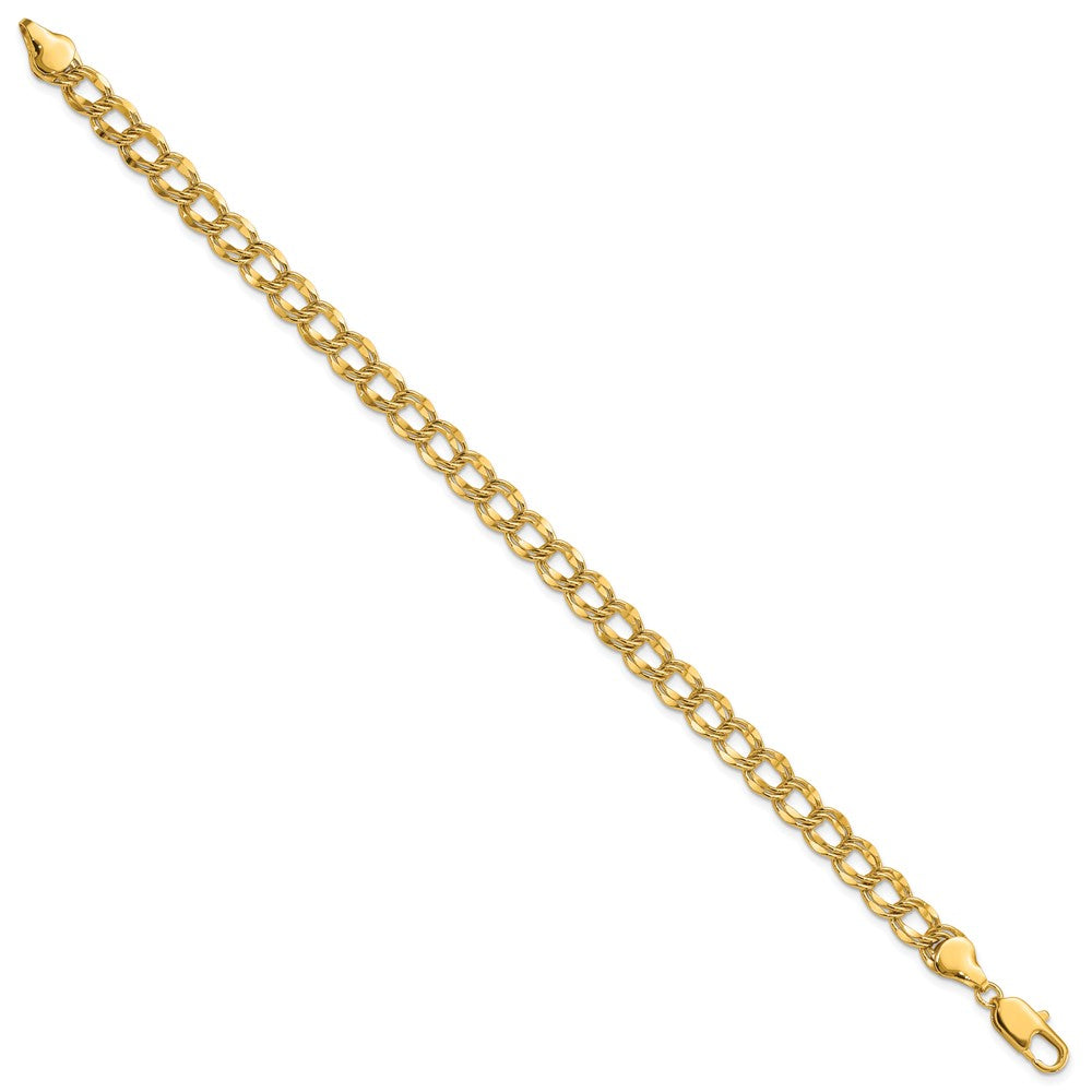 Fashion Kelly Waters Gold Plated 6.5mm Double Link Charm 8.25 Inch Bracelet