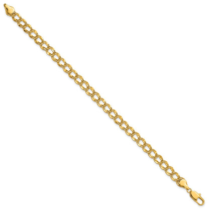 Fashion Kelly Waters Gold Plated 6.5mm Double Link Charm 8.25 Inch Bracelet