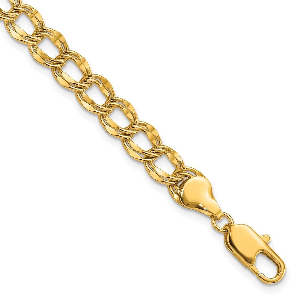 Fashion Kelly Waters Gold Plated 6.5mm Double Link Charm 8.25 Inch Bracelet