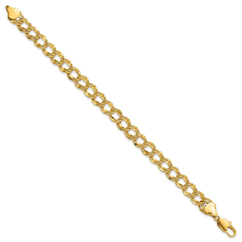 Fashion Kelly Waters Gold Plated 8mm Double Link Charm 8.25 Inch Bracelet