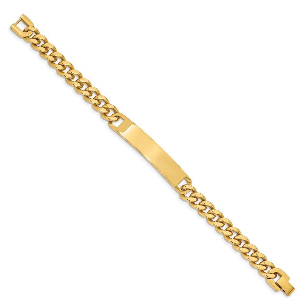 Stainless Steel Kelly Waters Yellow Pvd Plated 8.25 Inch Engravable Id Bracelet