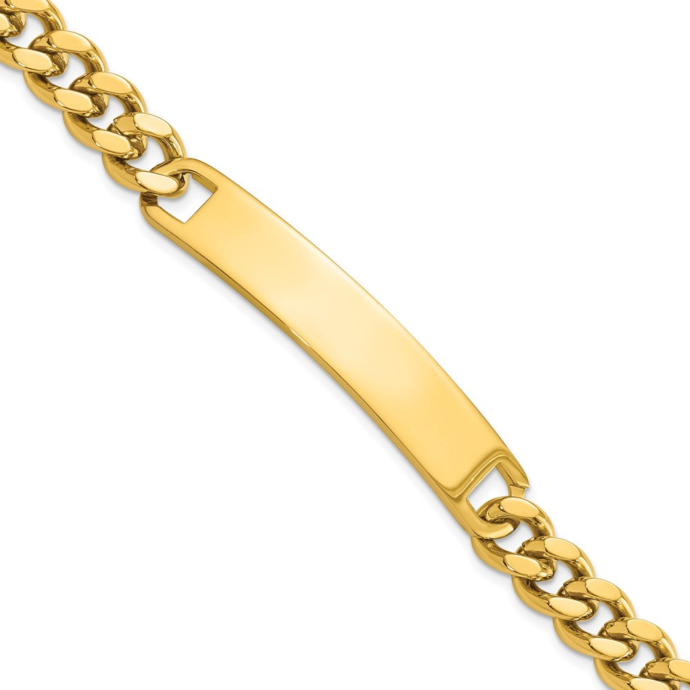 Stainless Steel Kelly Waters Yellow Pvd Plated 8.25 Inch Engravable Id Bracelet