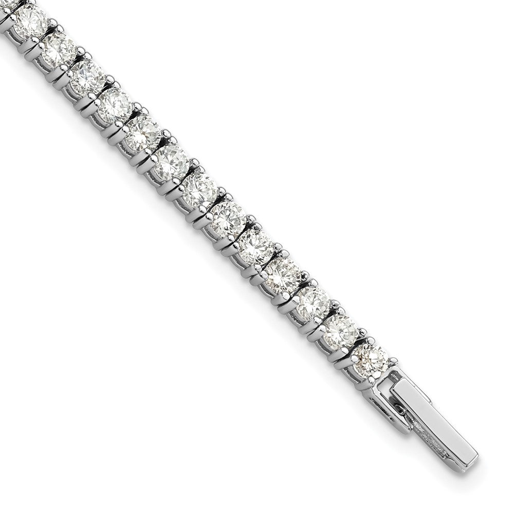 Fashion Kelly Waters Rhodium Plated Prong Set Cz 7.25 Inch Tennis Bracelet