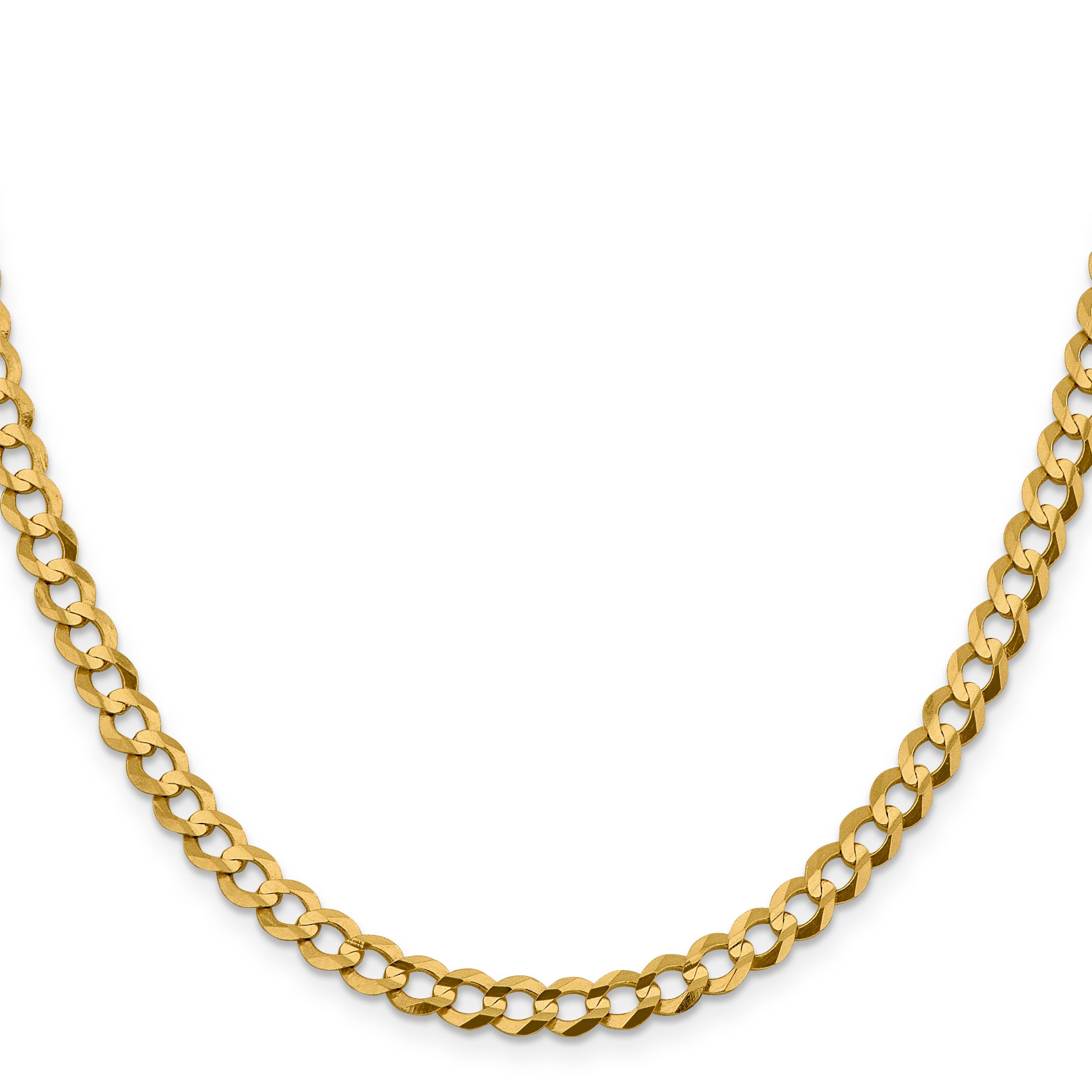 14K Yellow Gold 18 Inch 5.9mm Lightweight Flat Cuban With Lobster Clasp Chain