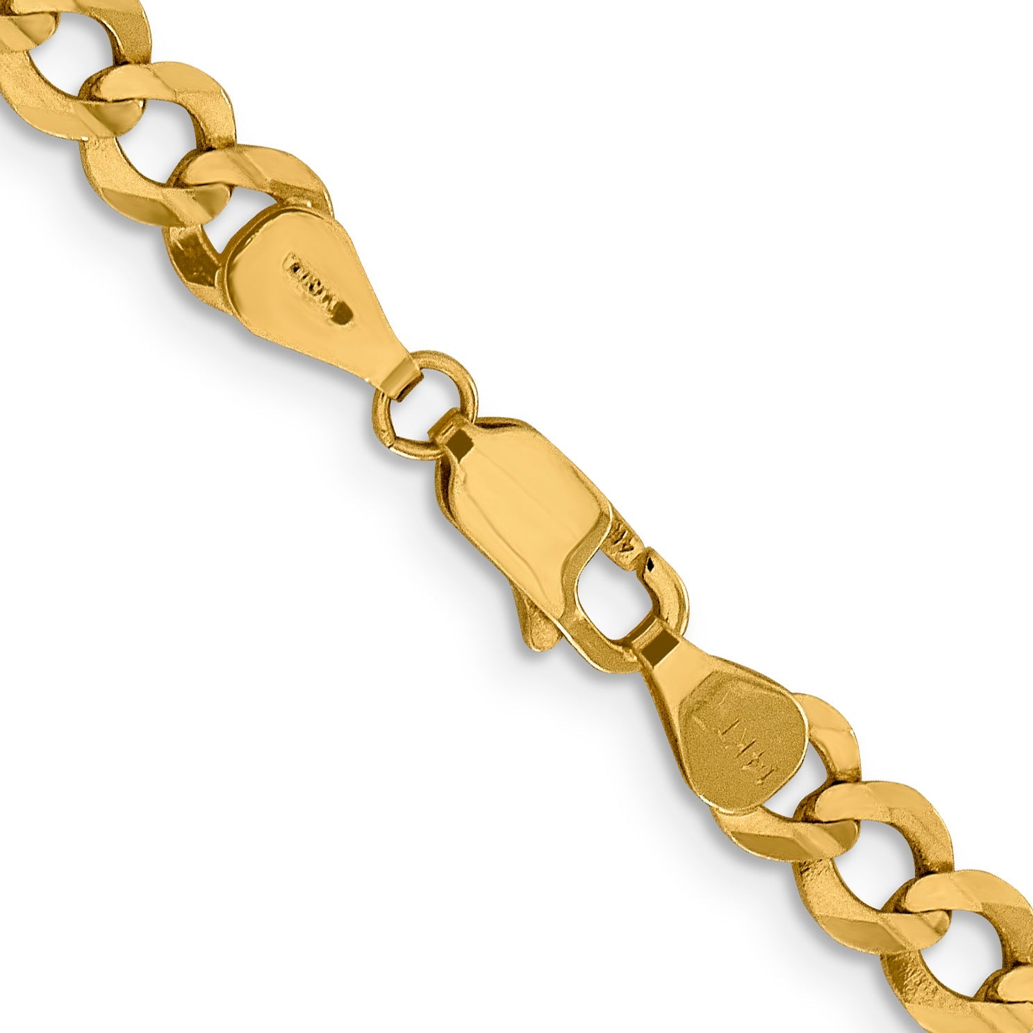 14K Yellow Gold 18 Inch 5.9mm Lightweight Flat Cuban With Lobster Clasp Chain