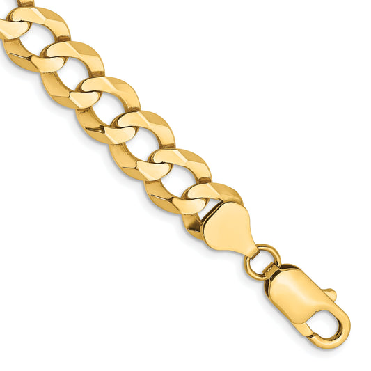 9 Inch 14K 9.4mm Lightweight Flat Cuban Chain