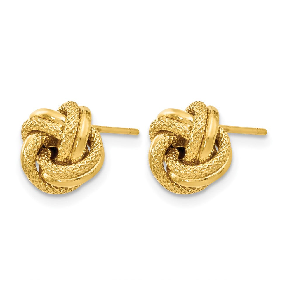 14K Yellow Gold Polished D/C Love Knot Post Earrings