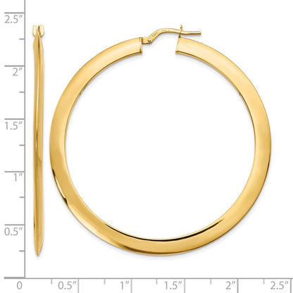 14K Yellow Gold Polished Hoop Earrings